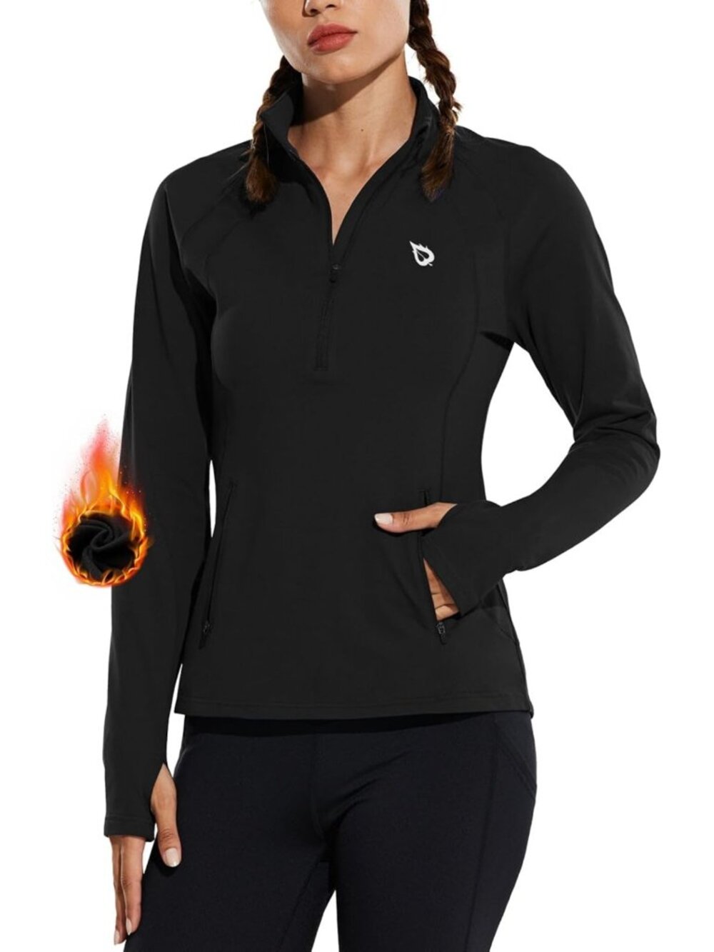 Cozy Women's Fleece Half-Zip Running Jacket for Cold Weather & Thermal Comfort